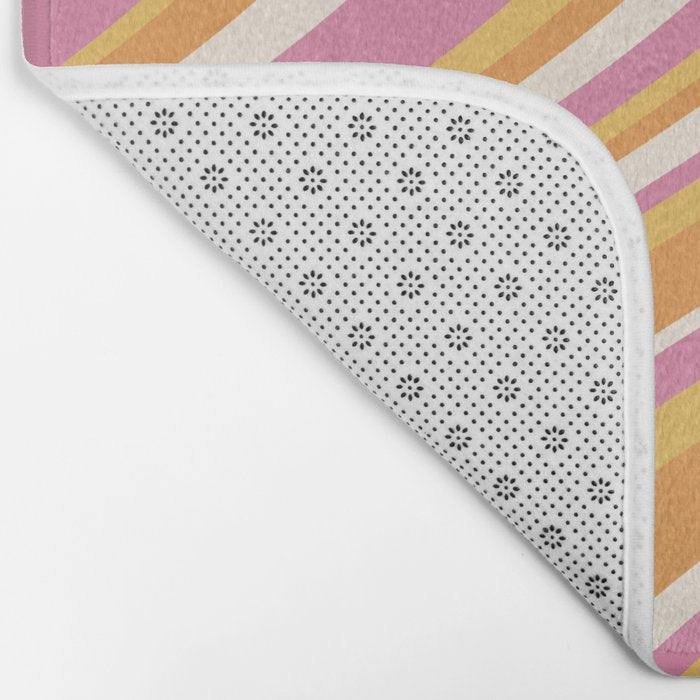 Wavy Stripes XXV - Pink Orange Yellow Bath Mat Gallery Image 2