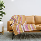 Wavy Stripes XXV - Pink Orange Yellow Throw Blanket Gallery Image 1