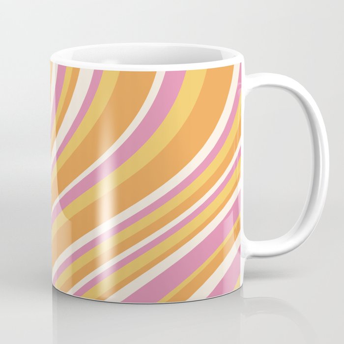 Wavy Stripes XXV - Pink Orange Yellow Coffee Mug Gallery Image 1