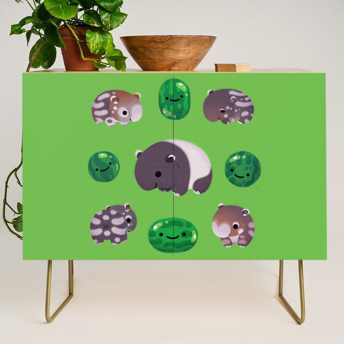 Tapir and baby watermelons Credenza Gallery Image 1
