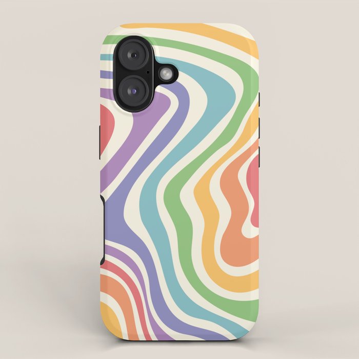 Colorful Rainbow Warp Swirl Lines I iPhone Case Gallery Image 1