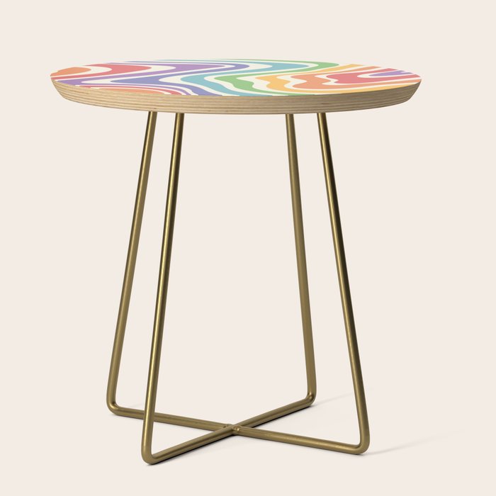 Colorful Rainbow Warp Swirl Lines I Side Table Gallery Image 1