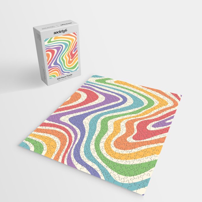 Colorful Rainbow Warp Swirl Lines I Jigsaw Puzzle Gallery Image 2
