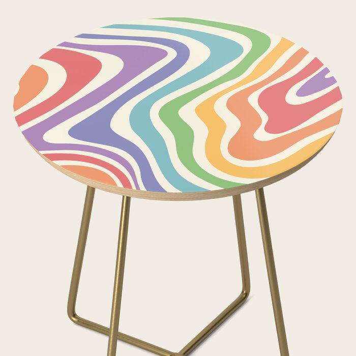 Colorful Rainbow Warp Swirl Lines I Side Table Gallery Image 2