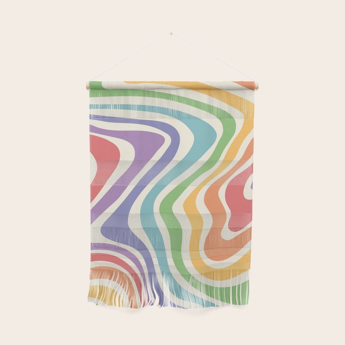 Colorful Rainbow Warp Swirl Lines I Wall Hanging Gallery Image 1