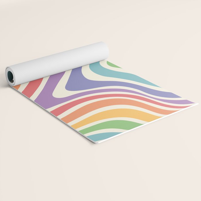 Colorful Rainbow Warp Swirl Lines I Yoga Mat Gallery Image 2