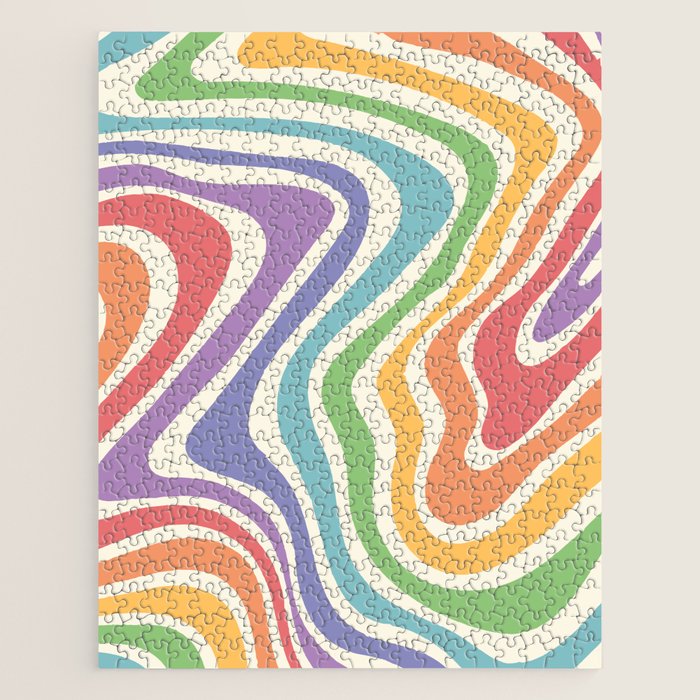 Colorful Rainbow Warp Swirl Lines I Jigsaw Puzzle Gallery Image 1