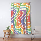Colorful Rainbow Warp Swirl Lines I Window Curtain Gallery Image 5