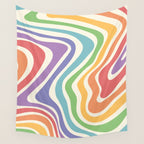 Colorful Rainbow Warp Swirl Lines I Wall Tapestry Gallery Image 4