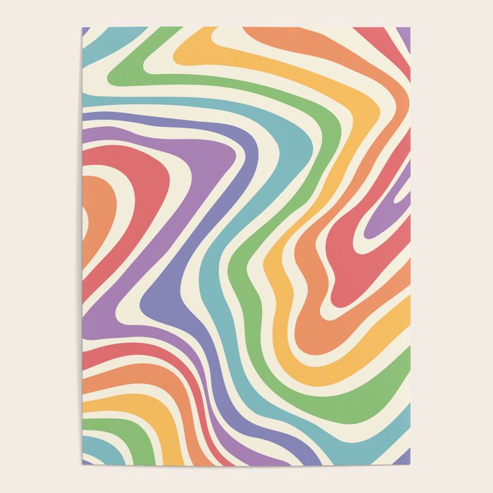 Colorful Rainbow Warp Swirl Lines I Poster Gallery Image 4