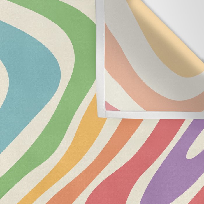 Colorful Rainbow Warp Swirl Lines I Wall Tapestry Gallery Image 3