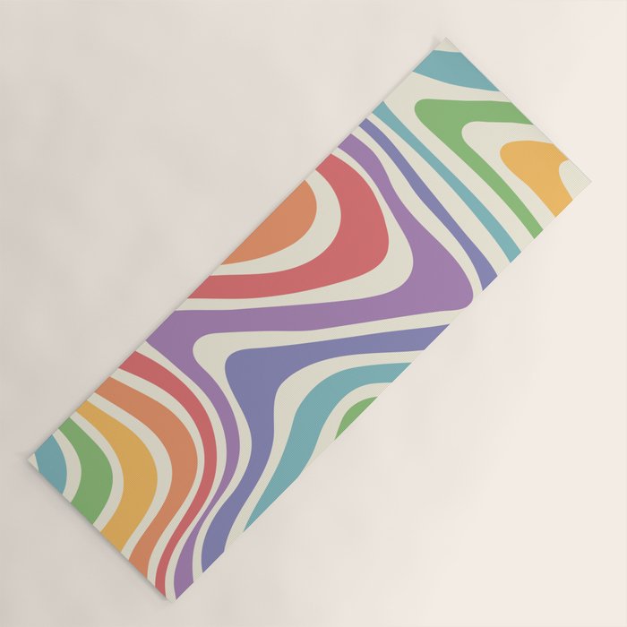 Colorful Rainbow Warp Swirl Lines I Yoga Mat Gallery Image 1