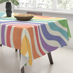 Colorful Rainbow Warp Swirl Lines I Tablecloth Gallery Image 3