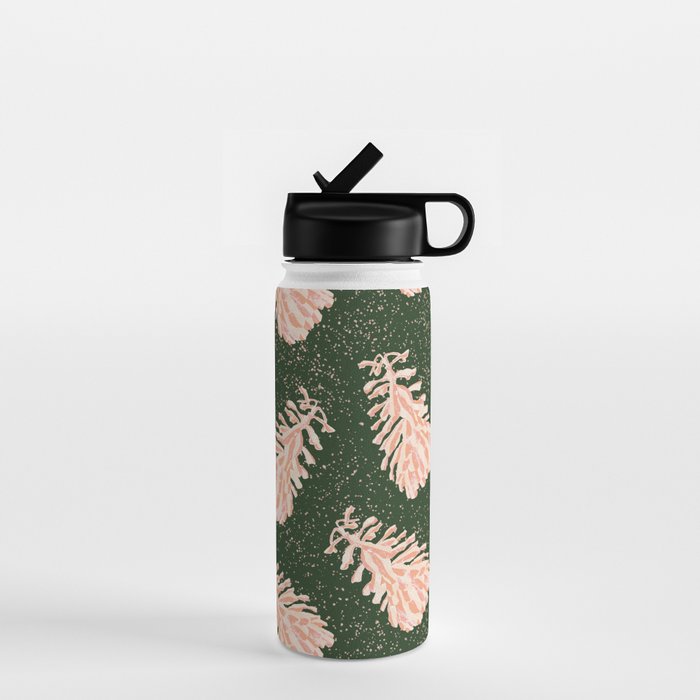 Dancing Pinecones in Forest Green & Pink Water Bottle Gallery Image 1