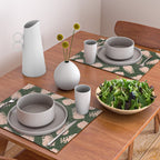 Dancing Pinecones in Forest Green & Pink Placemat Gallery Image 2