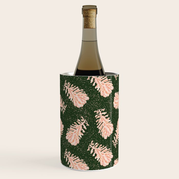Dancing Pinecones in Forest Green & Pink Wine Chiller Gallery Image 2