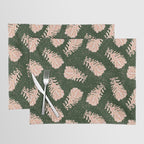 Dancing Pinecones in Forest Green & Pink Placemat Gallery Image 1