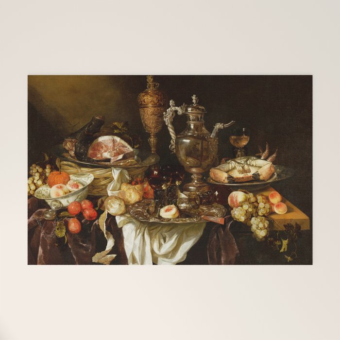 Jan Davidsz. de Heem Still Life With Crab And Fruit Welcome Mat Gallery Image 1