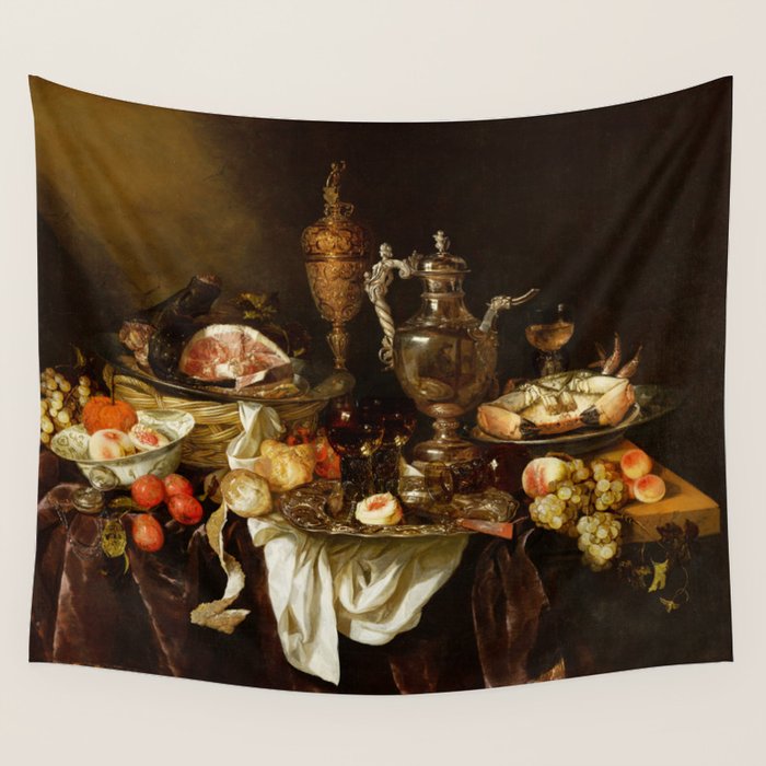 Jan Davidsz. de Heem Still Life With Crab And Fruit Wall Tapestry Gallery Image 4