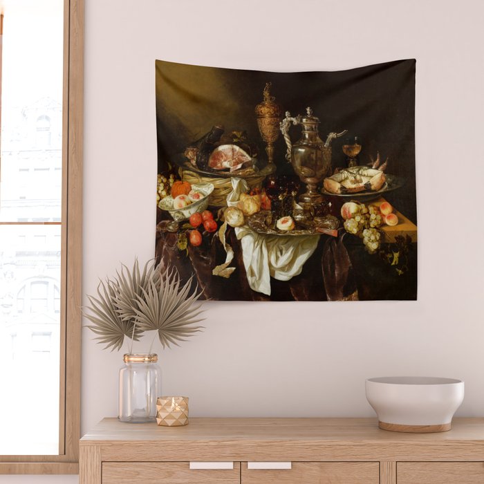 Jan Davidsz. de Heem Still Life With Crab And Fruit Wall Tapestry Gallery Image 2