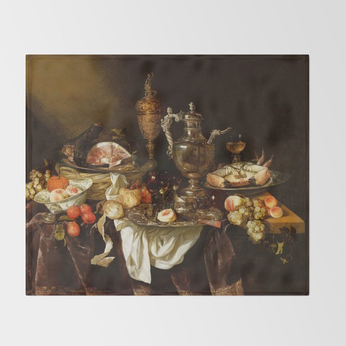 Jan Davidsz. de Heem Still Life With Crab And Fruit Throw Blanket Gallery Image 2