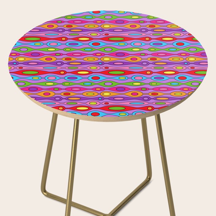 Mid Century Colorful Geometric Oval Pattern Side Table Gallery Image 2