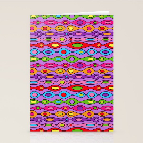 Mid Century Colorful Geometric Oval Pattern Stationery Card Gallery Image 2