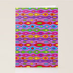 Mid Century Colorful Geometric Oval Pattern Stationery Card Gallery Image 2