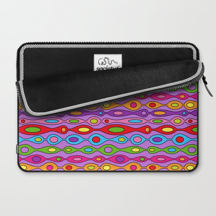 Mid Century Colorful Geometric Oval Pattern Laptop Sleeve Gallery Image 2