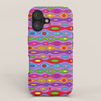 Mid Century Colorful Geometric Oval Pattern iPhone Case Gallery Image 1