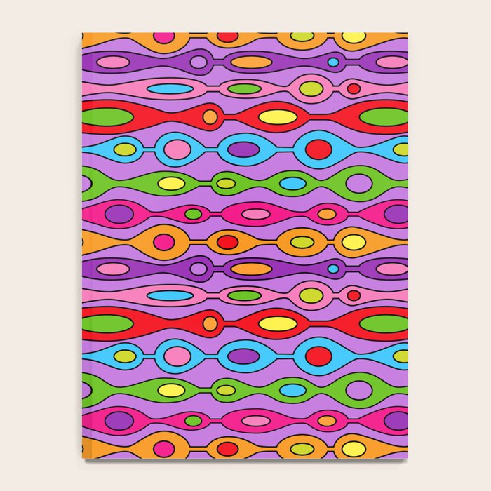 Mid Century Colorful Geometric Oval Pattern Notebook Gallery Image 4