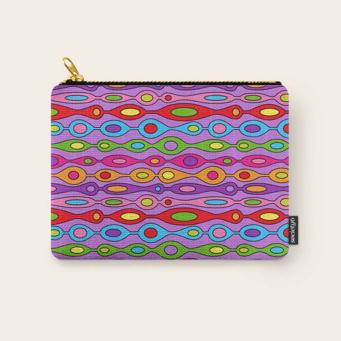 Mid Century Colorful Geometric Oval Pattern Carry All Pouch Gallery Image 1