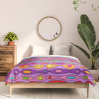 Mid Century Colorful Geometric Oval Pattern Comforter Gallery Image 3