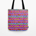 Mid Century Colorful Geometric Oval Pattern Tote Bag Gallery Image 1
