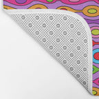 Mid Century Colorful Geometric Oval Pattern Bath Mat Gallery Image 2