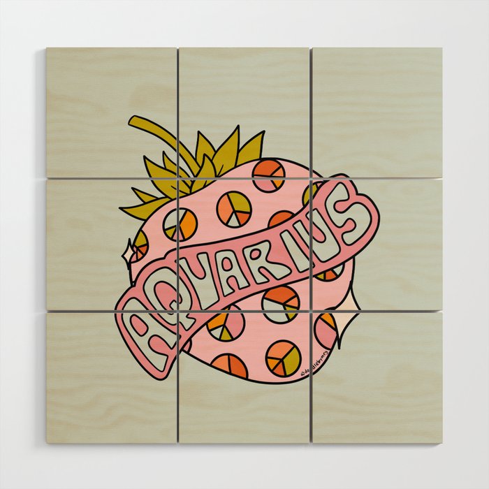 Aquarius Strawberry Wood Wall Art Gallery Image 1