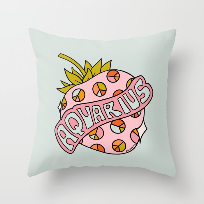 Aquarius Strawberry Throw Pillow Gallery Image 6