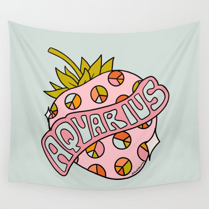 Aquarius Strawberry Wall Tapestry Gallery Image 1