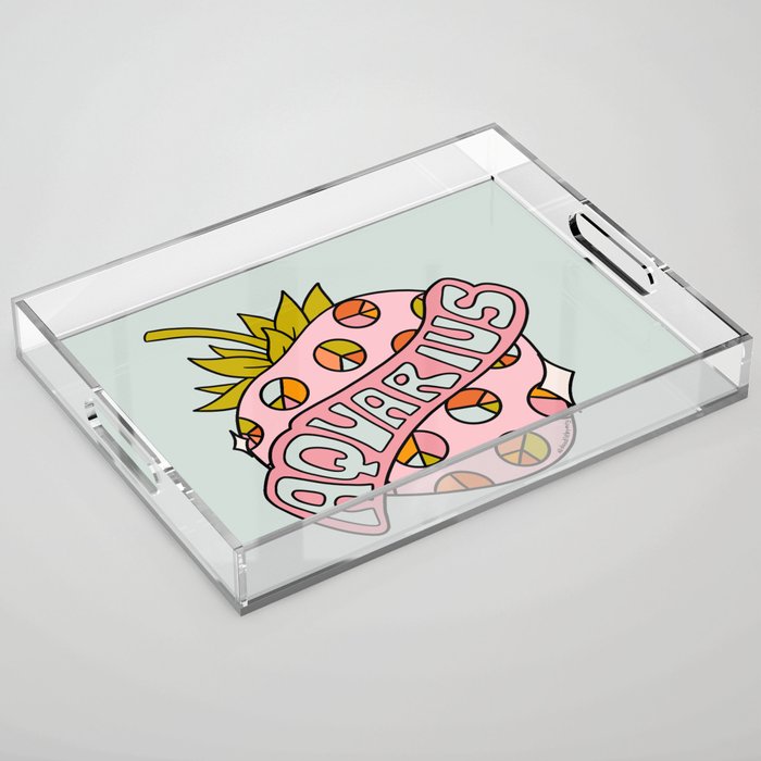 Aquarius Strawberry Acrylic Tray Gallery Image 1