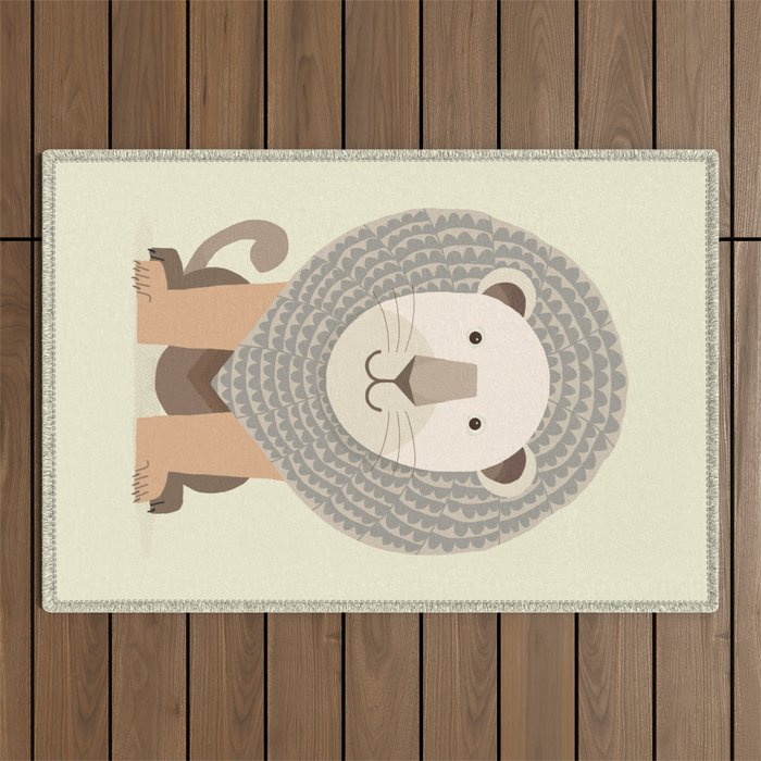 Whimsical Lion Outdoor Rug Gallery Image 1