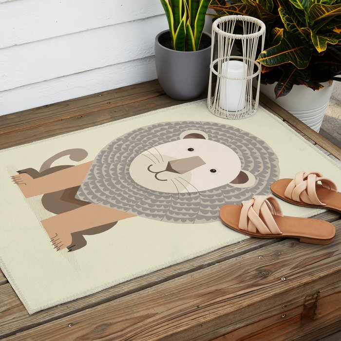 Whimsical Lion Outdoor Rug Gallery Image 2
