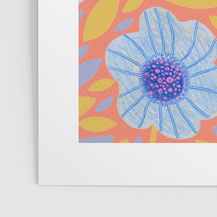 Folk Floral Blossoms in Sweet Peach Poster Gallery Image 3
