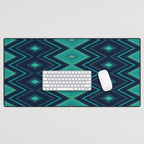 Indigo Teal Geo Desk Mat Gallery Image 1