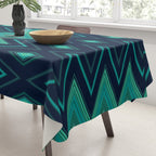 Indigo Teal Geo Tablecloth Gallery Image 3