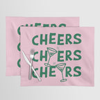 Cheers. Cocktails and Drinks in Forest Green and Pink Placemat Gallery Image 1