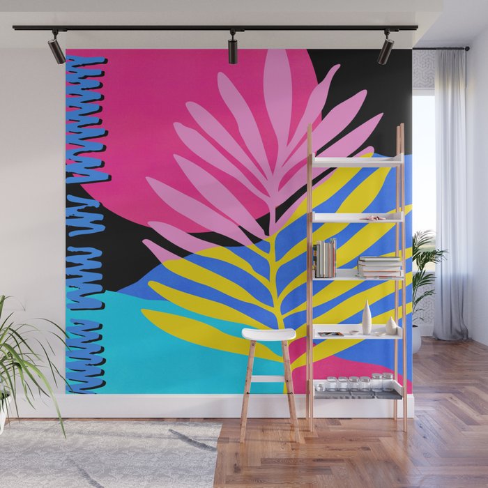 Neon Summer Abstract Art Wall Mural Gallery Image 1