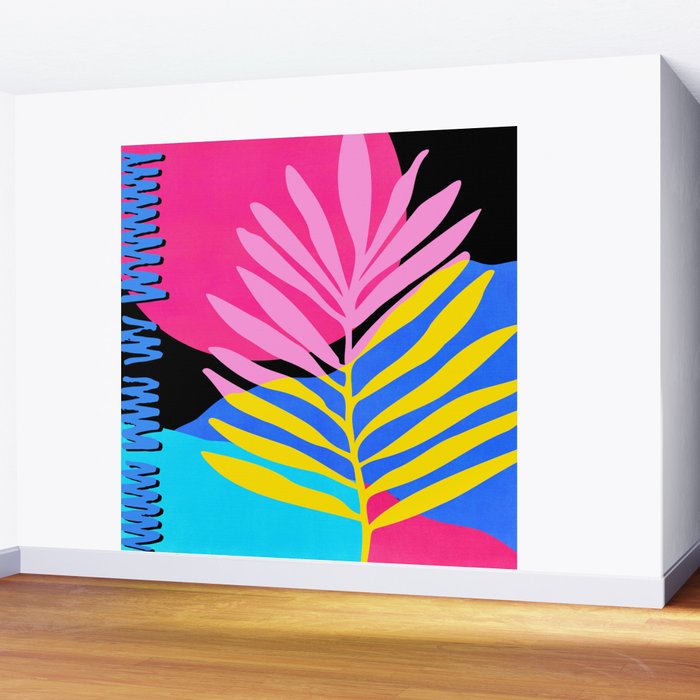 Neon Summer Abstract Art Wall Mural Gallery Image 2