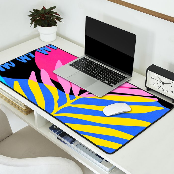Neon Summer Abstract Art Desk Mat Gallery Image 2