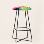 Neon Summer Abstract Art Stool Gallery Image 1
