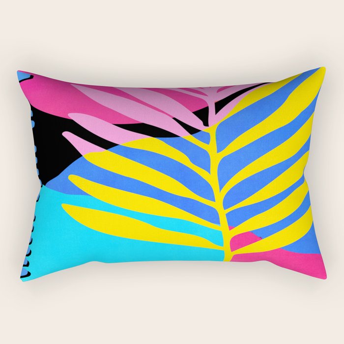 Neon Summer Abstract Art Rectangular Pillow Gallery Image 2